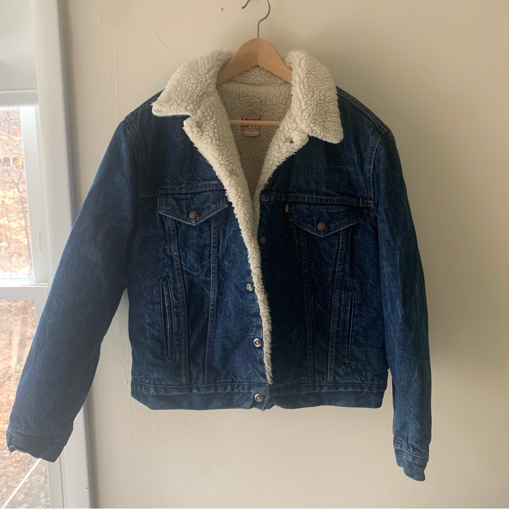 70’s Levi’s Denim Sherpa Jacket Vintage - image 1